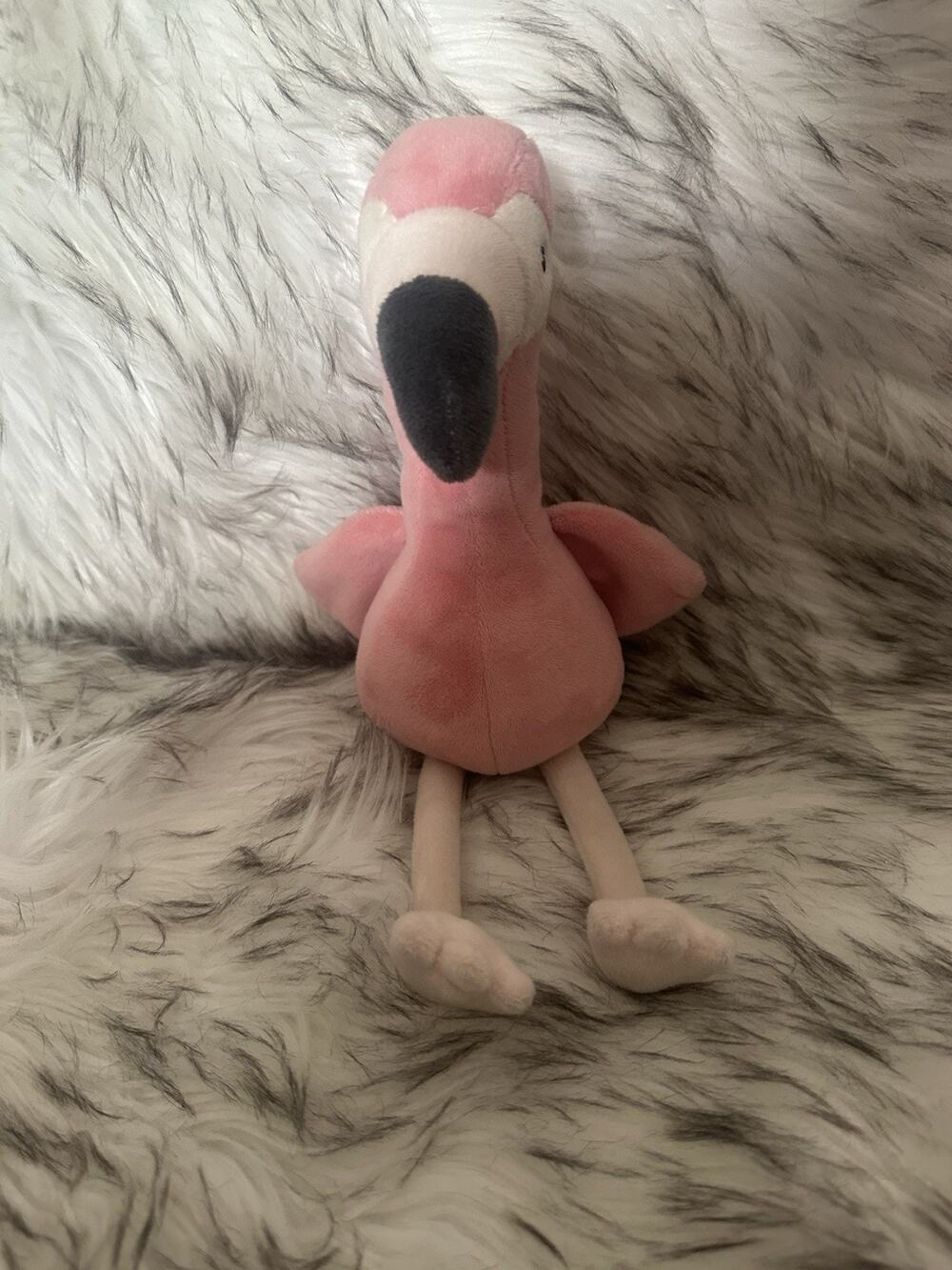 H&M Flamingo Bird Plush Pink Soft Lovey Nursery Toy Shelf Sitter Baby 12”